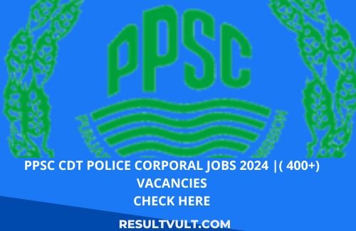 PPSC cdt police corporal jobs 2024